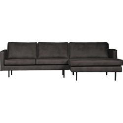 WOOOD Rodeo bank chaise longue rechts eco-leer Zwart