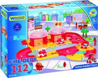Wader brandweer speelset met 3 meter baan en auto&apos;s - thumbnail