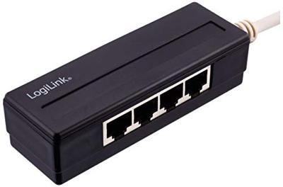 LogiLink MP0032 RJ45 4-poorts splitter zwart
