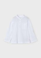 Mayoral Zomer polo shirt L/S mao kraag jongens - wit - thumbnail