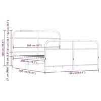 Bedframe zonder matras metaal bruin eikenkleurig 160x200 cm - thumbnail