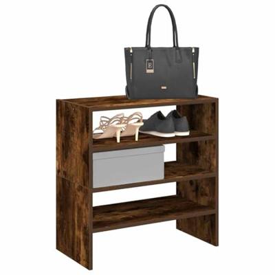 VidaXL Schoenenrekken 2 st stapelbaar 60x30x30,5 cm gerookt eikenkleur VidaXL Schoenenrekken 2 st stapelbaar 60x30x30,5 cm gerookt eikenkleur