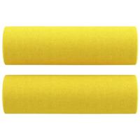 Tweezitsbank met sierkussens 120 cm stof lichtgeel - thumbnail