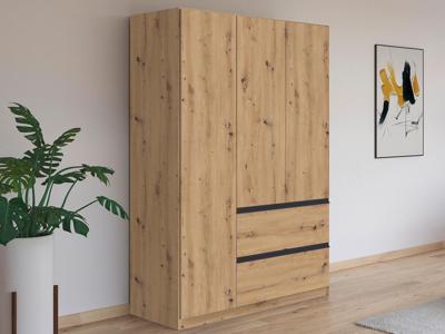 Kledingkast CONSTANTINOS 3 deuren 2 lades artisan eik Kledingkast CONSTANTINOS 3 deuren 2 lades artisan eik