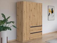 Kledingkast CONSTANTINOS 3 deuren 2 lades artisan eik - thumbnail