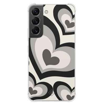 Samsung Galaxy S22 shockproof hoesje - Hart swirl zwart