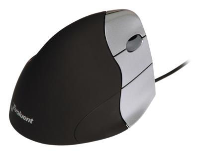 Evoluent VerticalMouse 3 Ergonomische muis USB Optisch Zwart, Zilver 5 Toetsen 2600 dpi Ergonomisch