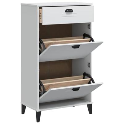 VidaXL Schoenenkast viken bewerkt hout wit VidaXL Schoenenkast viken bewerkt hout wit