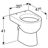 Geberit Renova Closet Vlakspoel 35,5x47,5x41 cm Wit - thumbnail