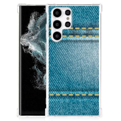 Samsung Galaxy S22 Ultra Anti Shock Bumper Case Jeans Samsung Galaxy S22 Ultra Anti Shock Bumper Case Jeans