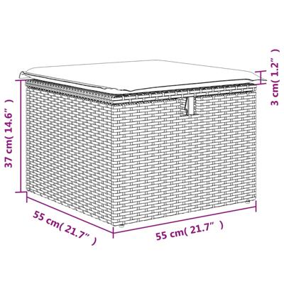 4-delige Loungeset met kussens poly rattan gemengd beige - thumbnail