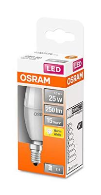 OSRAM HOMELIGHTING 4058075430730 LED-lamp Energielabel G (A - G) E14 Kaars 3.3 W = 25 W Warmwit (Ø x l) 37 mm x 100 mm 1 stuk(s) OSRAM HOMELIGHTING 4058075430730 LED-lamp Energielabel G (A - G) E14 Kaars 3.3 W = 25 W Warmwit (Ø x l) 37 mm x 100 mm 1 stuk(s)