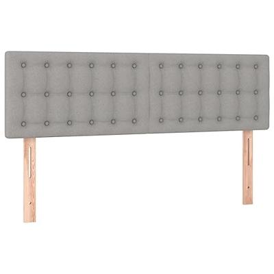 Hoofdbord LED 144x5x78/88 cm stof lichtgrijs
