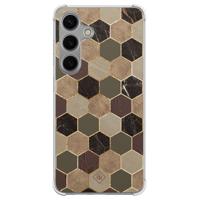 Samsung Galaxy S24 shockproof hoesje - Kubus groen bruin - thumbnail