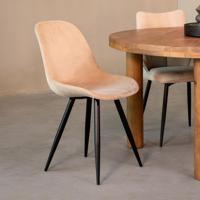 LABEL51 Eetkamerstoel 'Capri' Velvet, kleur Zand - thumbnail