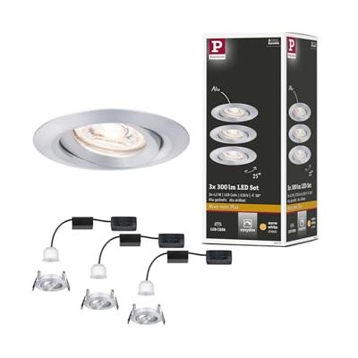 Paulmann 92975 EBL Nova mini Plus Coin LED-inbouwlamp Set van 3 stuks 4.20 W Aluminium