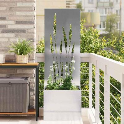 VidaXL Tuin privacy screen fretwerk zilver 50 x 140 cm roestvrij staal