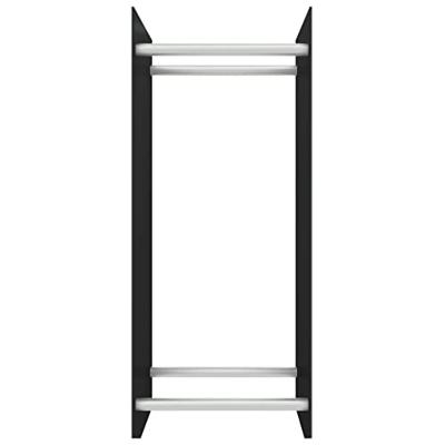 VidaXL Haardhoutrek 40x35x100 cm gehard glas zwart - thumbnail