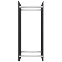 VidaXL Haardhoutrek 40x35x100 cm gehard glas zwart - thumbnail