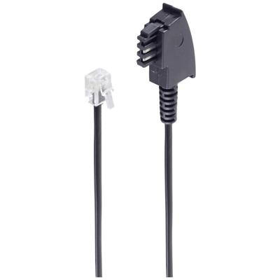 Shiverpeaks Telefoon (analoog) Aansluitkabel [1x Telefoonstekker Duitsland (TAE-F) - 1x RJ11-stekker 6p4c] 15 m Zwart