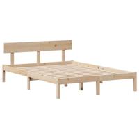 Bed met boekenkast zonder matras massief grenenhout 140x190 cm - thumbnail