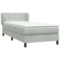 Boxspring met matras fluweel lichtgrijs 90x210 cm - thumbnail