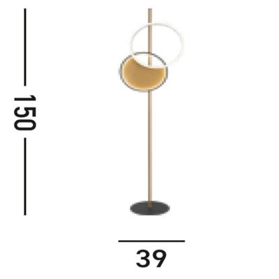 Searchlight Design vloerlampCurio zwart met hout - EU36302-1BK