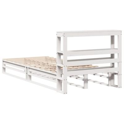 Bedframe zonder matras massief grenenhout wit 75x190 cm