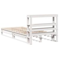 Bedframe zonder matras massief grenenhout wit 75x190 cm - thumbnail