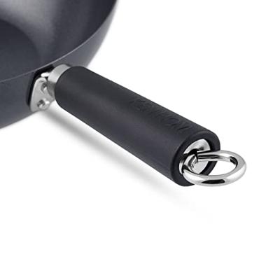 Ken Hom wokpan met greep 27 cm staal zwart/zilver Ken Hom wokpan met greep 27 cm staal zwart/zilver