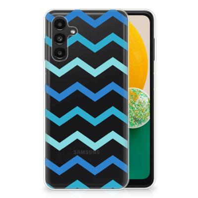 Samsung Galaxy A13 | A04s | TPU bumper | Zigzag Blauw Samsung Galaxy A13 | A04s | TPU bumper | Zigzag Blauw