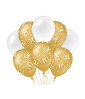 Ballonnen 70 Jaar Goud/Wit (8st) - thumbnail