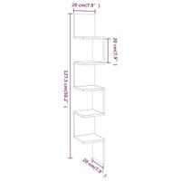 Hoekwandschap 20x20x127,5 cm bewerkt hout gerookt eikenkleurig - thumbnail