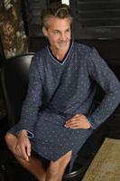 Katoenen heren nachthemd blauw - thumbnail