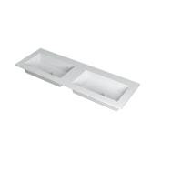 INK Kraft Wastafel Dubbele Bak Zonder Kraangaten - 1400x450x10 mm - Mat Wit - thumbnail