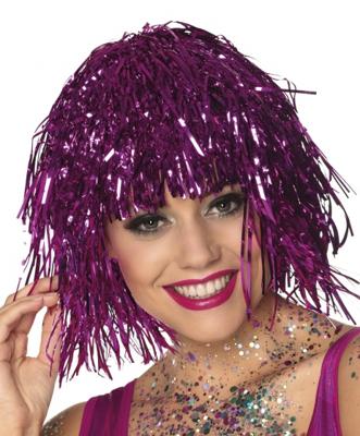 Pruik folie pink Pruik folie pink