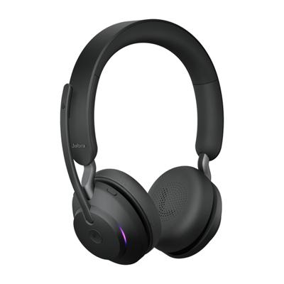 Jabra Evolve2 65 MS On Ear headset Bluetooth Stereo Zwart Volumeregeling, Indicator voor batterijstatus, Microfoon uitschakelbaar (mute) Telefoon