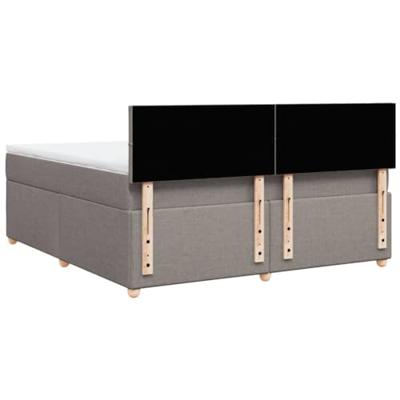 Boxspring met matras stof taupe 180x200 cm