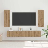 Tv-meubelset 4 pcs artisanaal eikenkleurig 30.5 x 30 x 90 cm - thumbnail