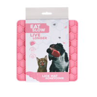 Eat Slow Live Longer Lick Mat Honeycomb Roze - thumbnail