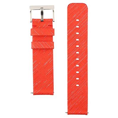 Canvas nylon bandje Fitbit Versa 1 / 2 & Lite - Rood / Zilver