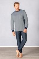 Marine blauwe heren pyjama Hajo - thumbnail