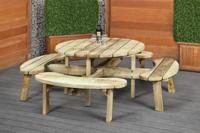 Vuren picknicktafel rond - thumbnail
