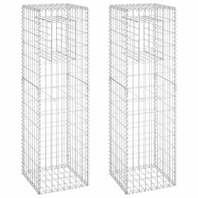 VidaXL Schanskorf palen 2 st 40x40x140 cm ijzer