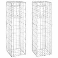 VidaXL Schanskorf palen 2 st 40x40x140 cm ijzer - thumbnail