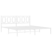 Bedframe met hoofdbord metaal wit 180x200 cm - thumbnail