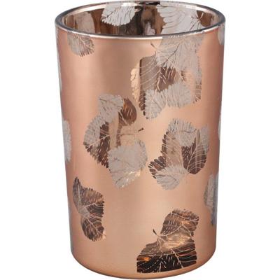 PTMD Mexxy Glazen Windlicht 12x18 cm Brons