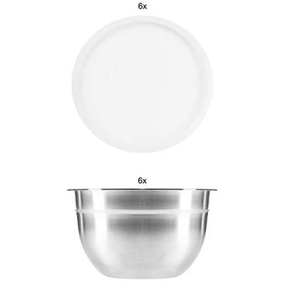 Krumble Mengkommen set van 6 met deksels - RVS