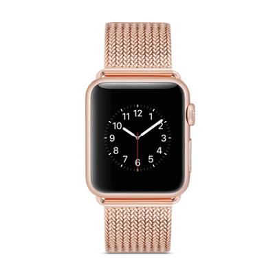 Horlogeband van edelstaal voor Apple Watch Series 3 & 2 & 1 38mm (Rose goud)