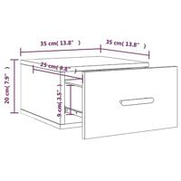 Nachtkastjes 2 st wandgemonteerd 35x35x20 cm grijs sonoma eiken - thumbnail